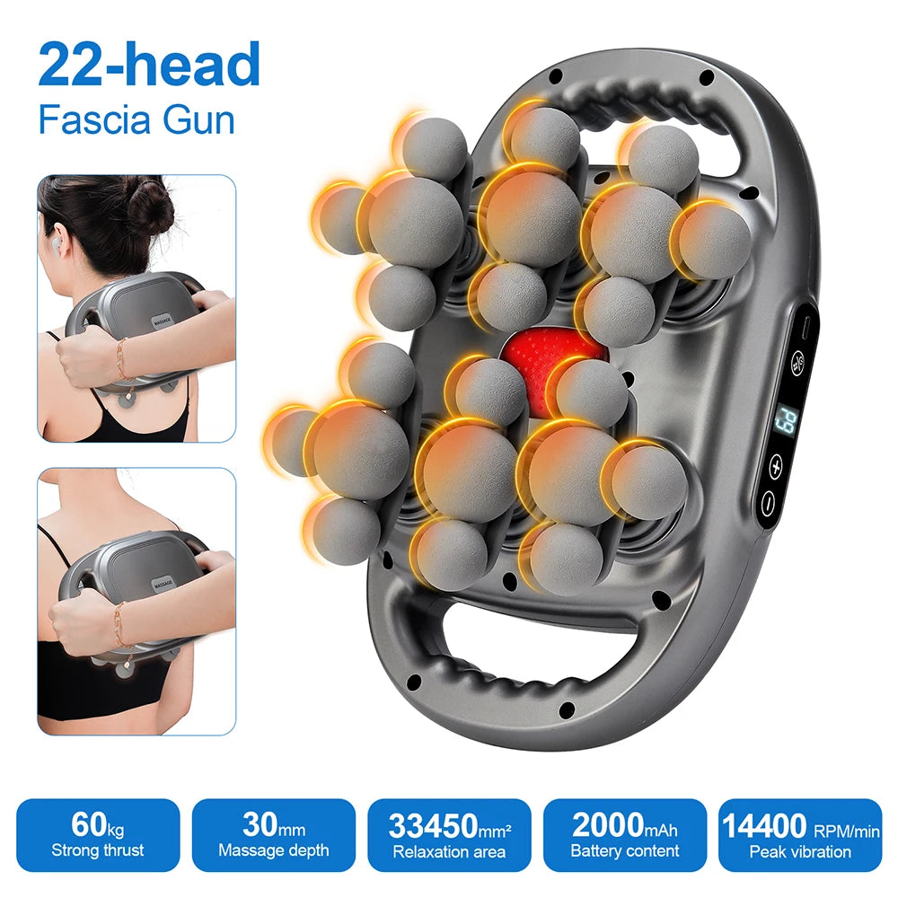 Fascia Gun – 42-Head High-Frequency Vibration Massage Gun | Full Body, Back, Waist, Neck & Shoulder Muscle Massager