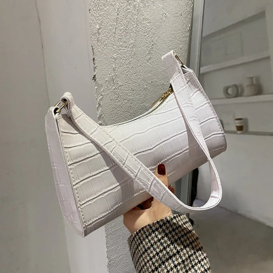 Retro Alligator Pattern PU Leather Handbag – Small Shoulder & Clutch Tote for Women