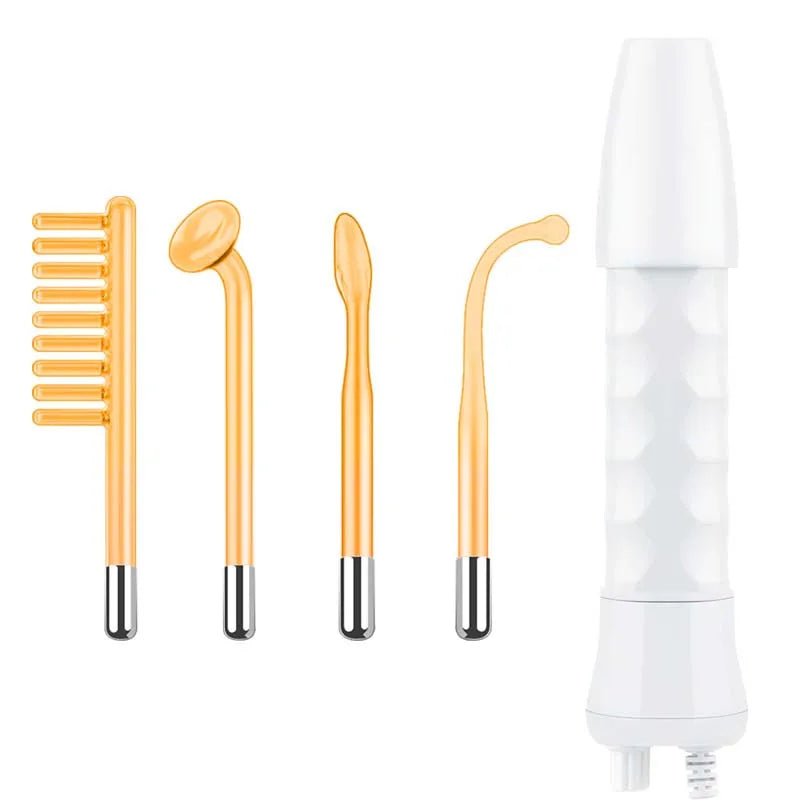High Frequency Facial Wand – Portable Skin Care Machine with 4 Tube Attachments