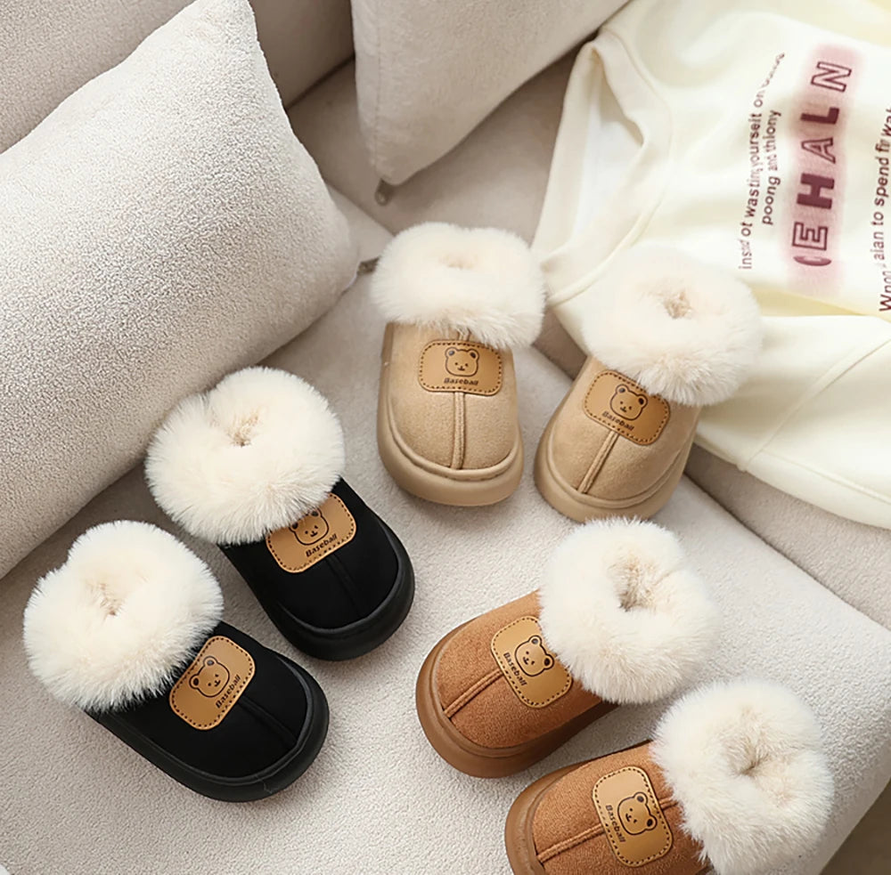 Cute Cartoon Winter Boots for Kids – Boys Girls Plush Warm Snow Boots Toddler Children's Shoes