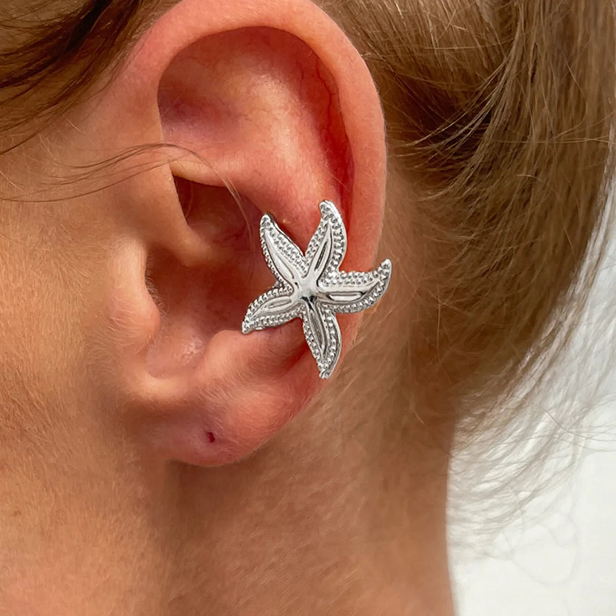 Boho Starfish Shell Ear Cuffs – Asymmetrical Beach Party Earrings for Women