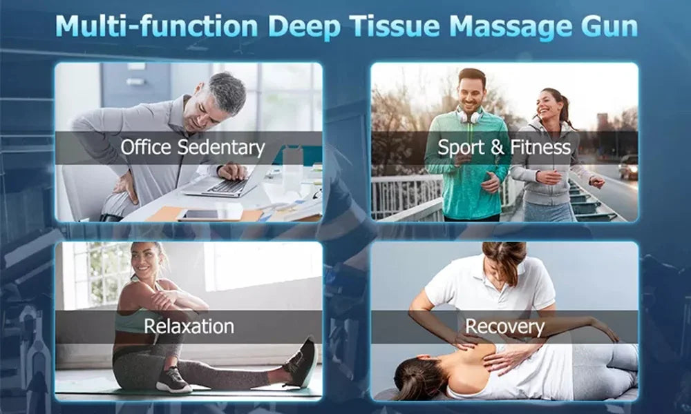 ChatGPT said:  Electric Fascia Massage Gun – Percussion Pistol for Deep Tissue Muscle Relaxation, Pain Relief & Fitness Recovery (Neck, Back & Body)