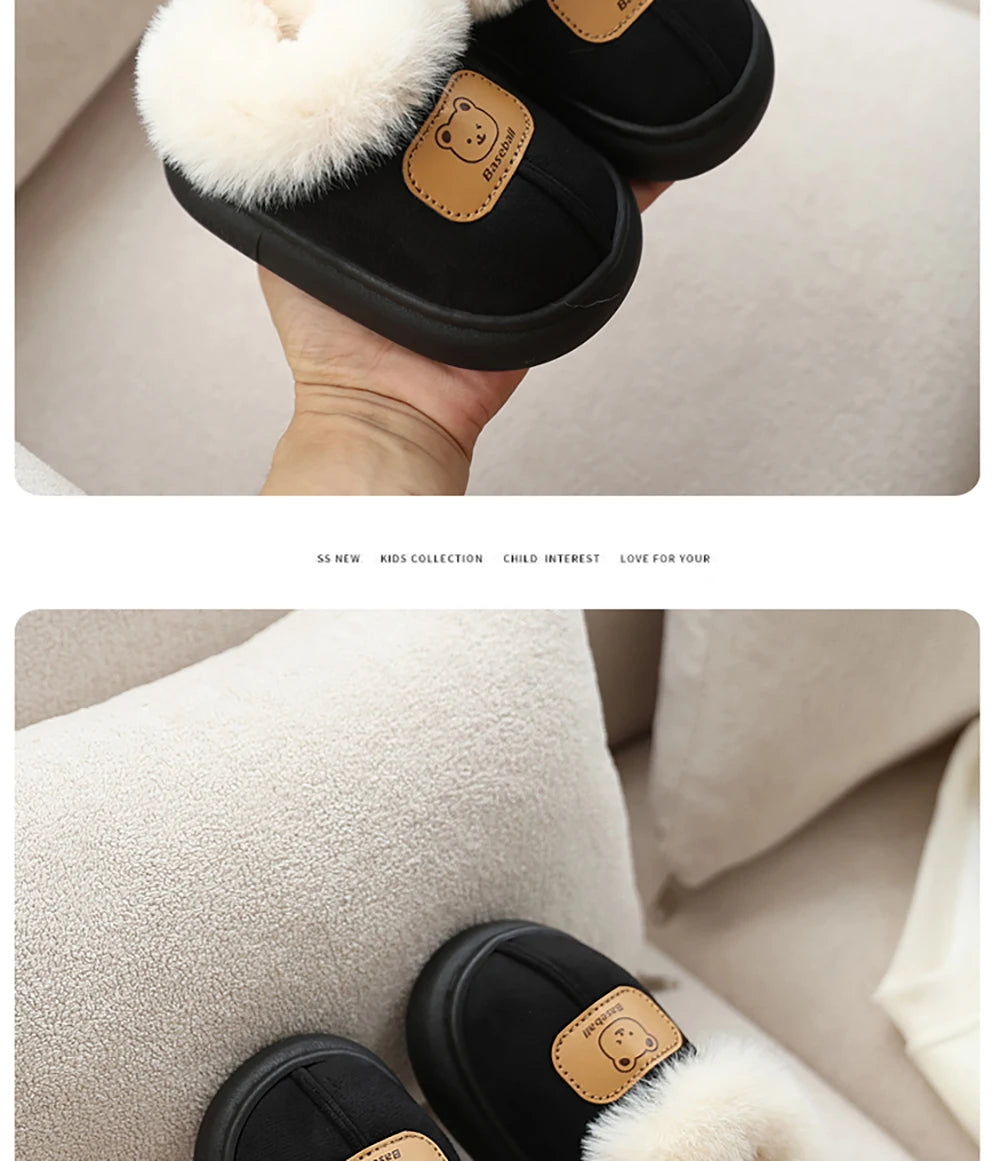 Cute Cartoon Winter Boots for Kids – Boys Girls Plush Warm Snow Boots Toddler Children's Shoes