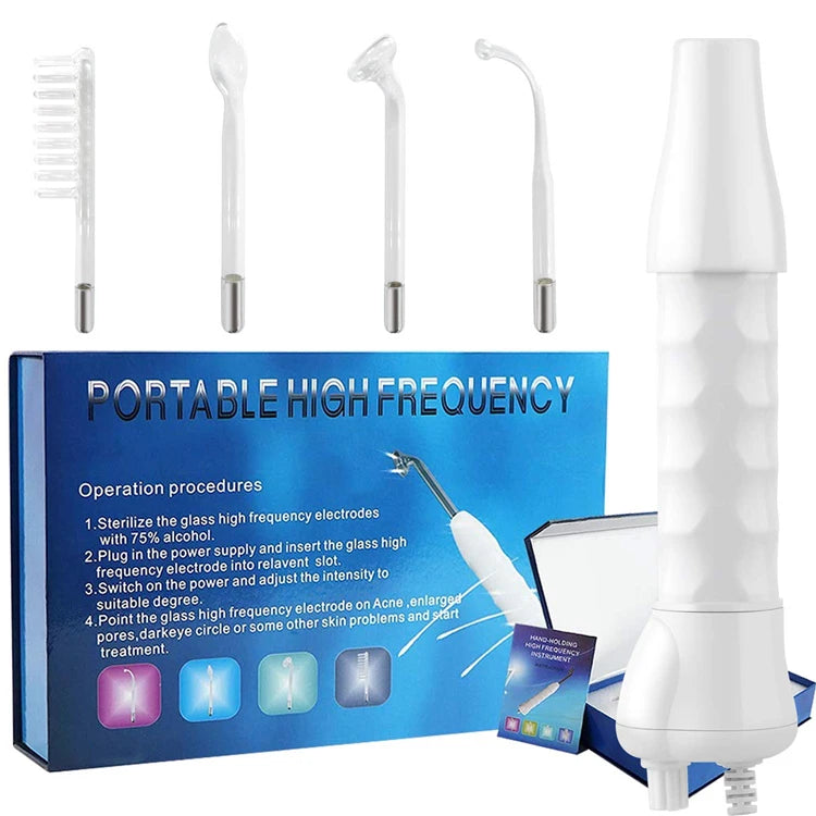 Portable High Frequency Skin Therapy Wand – Acne, Rejuvenation & Wrinkle Reduction Tool