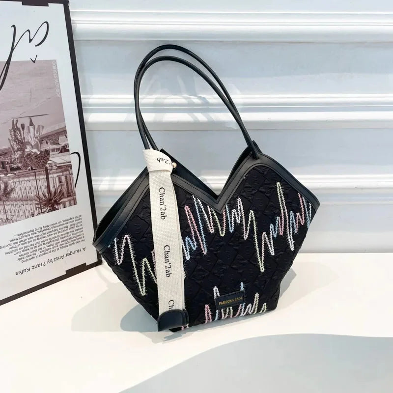 Large Capacity PU Tote – Minimalist Versatile Shoulder Bag for Women