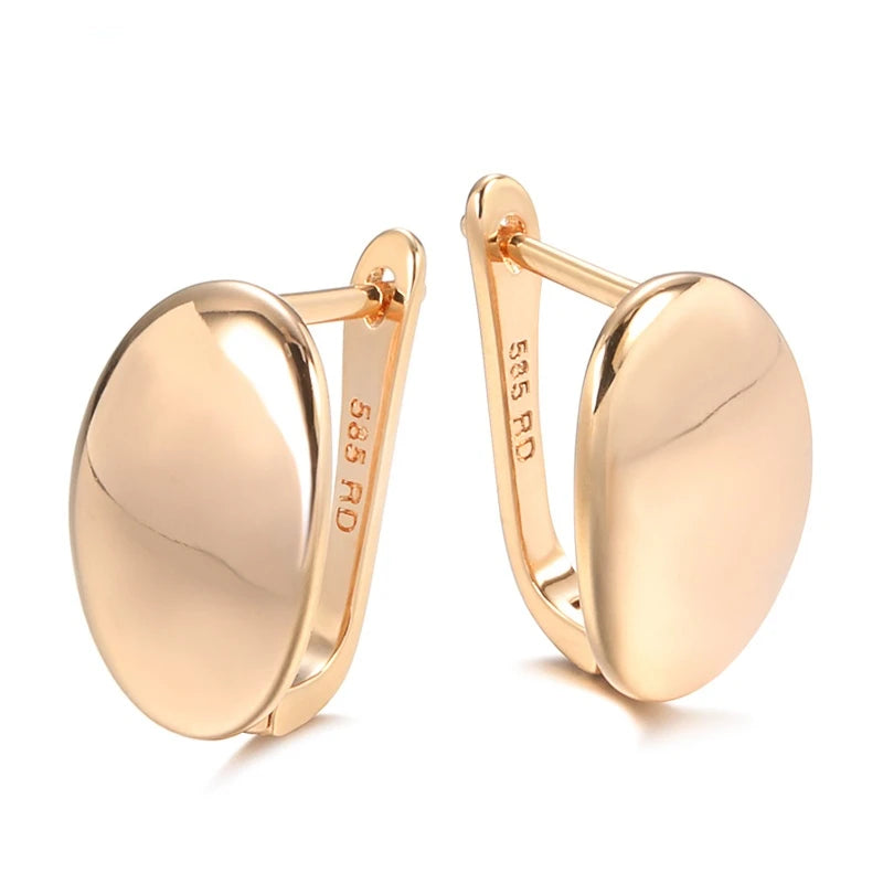 585 Rose Gold Square Dangle Earrings – Glossy Women’s Fine Jewelry