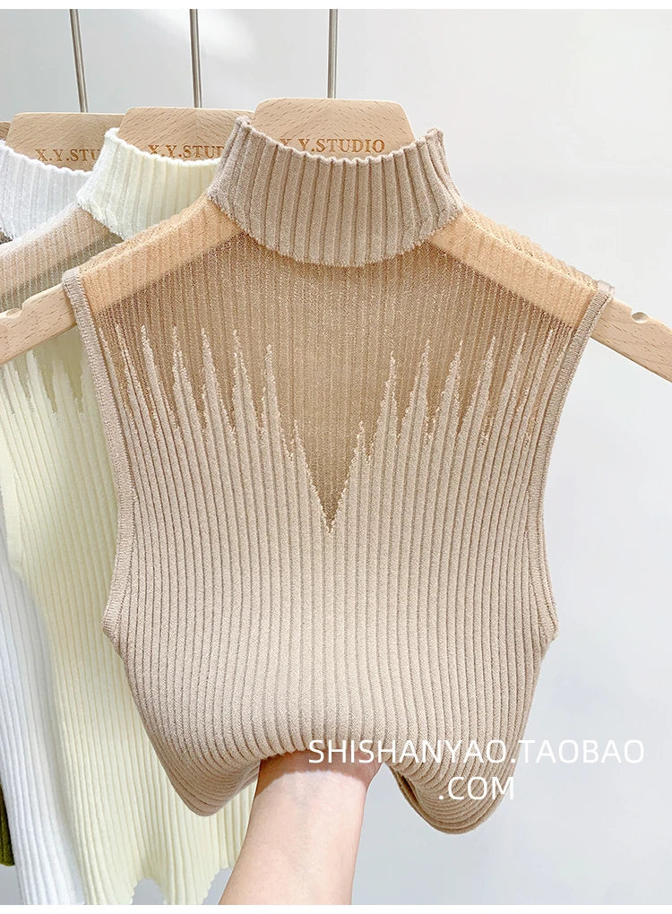 Y2K Mesh Knit Tank Top – Sleeveless Cut-Out Streetwear Style