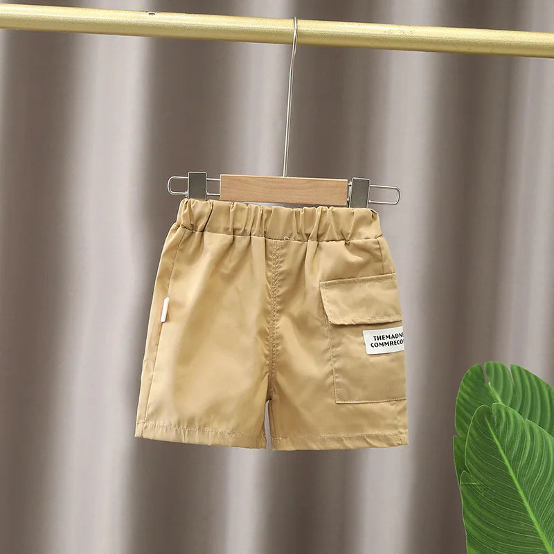 2PCS Mother & Kids Summer Cotton Sets – Boys’ Short Sleeve T-Shirt & Shorts Fashion Suit