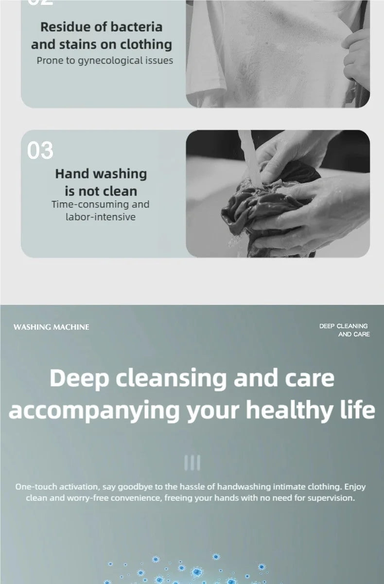 1.5L Portable Mini Washer — Perfect for Socks & Small Clothes Anytime, Anywhere