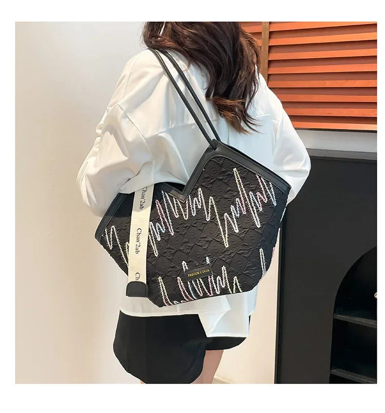 Large Capacity PU Tote – Minimalist Versatile Shoulder Bag for Women