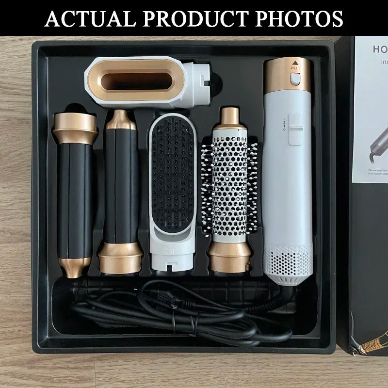 5-in-1 Professional Hair Dryer & Styling Tool – Blow Dryer, Straightener, Curler & Hot Comb