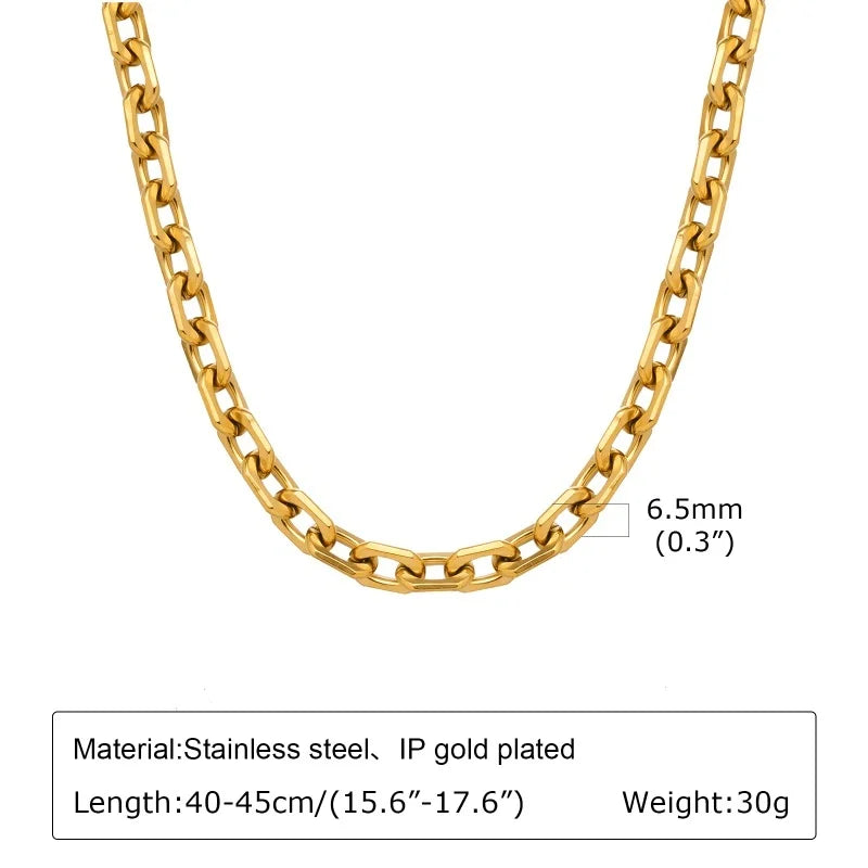 Chunky Gold Link Necklace – Thick Oval Chain Choker for Women