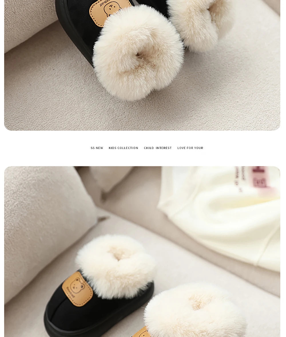 Cute Cartoon Winter Boots for Kids – Boys Girls Plush Warm Snow Boots Toddler Children's Shoes