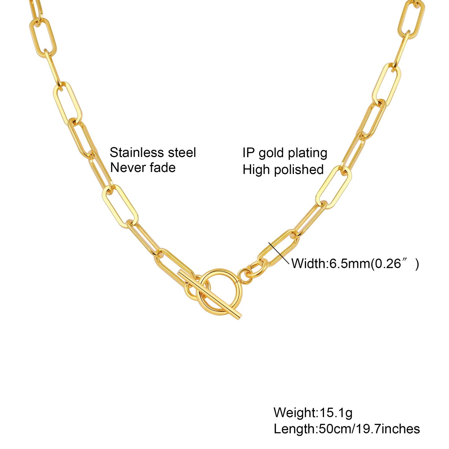 Chunky Gold Link Necklace – Thick Oval Chain Choker for Women