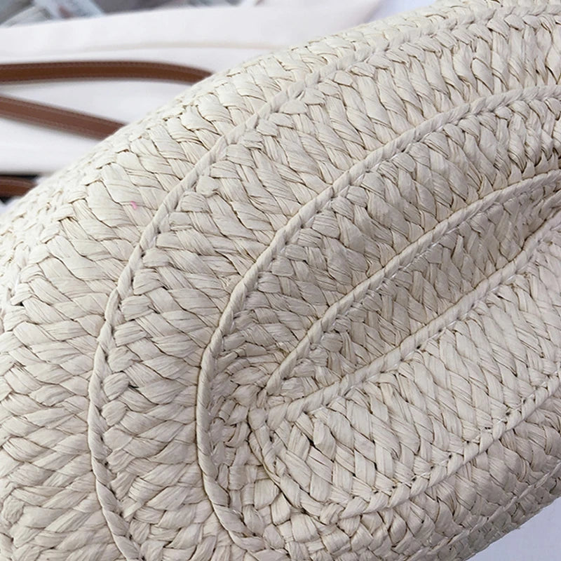 Luxury Straw Beach Tote – Large Capacity Summer Shoulder Bag for Women