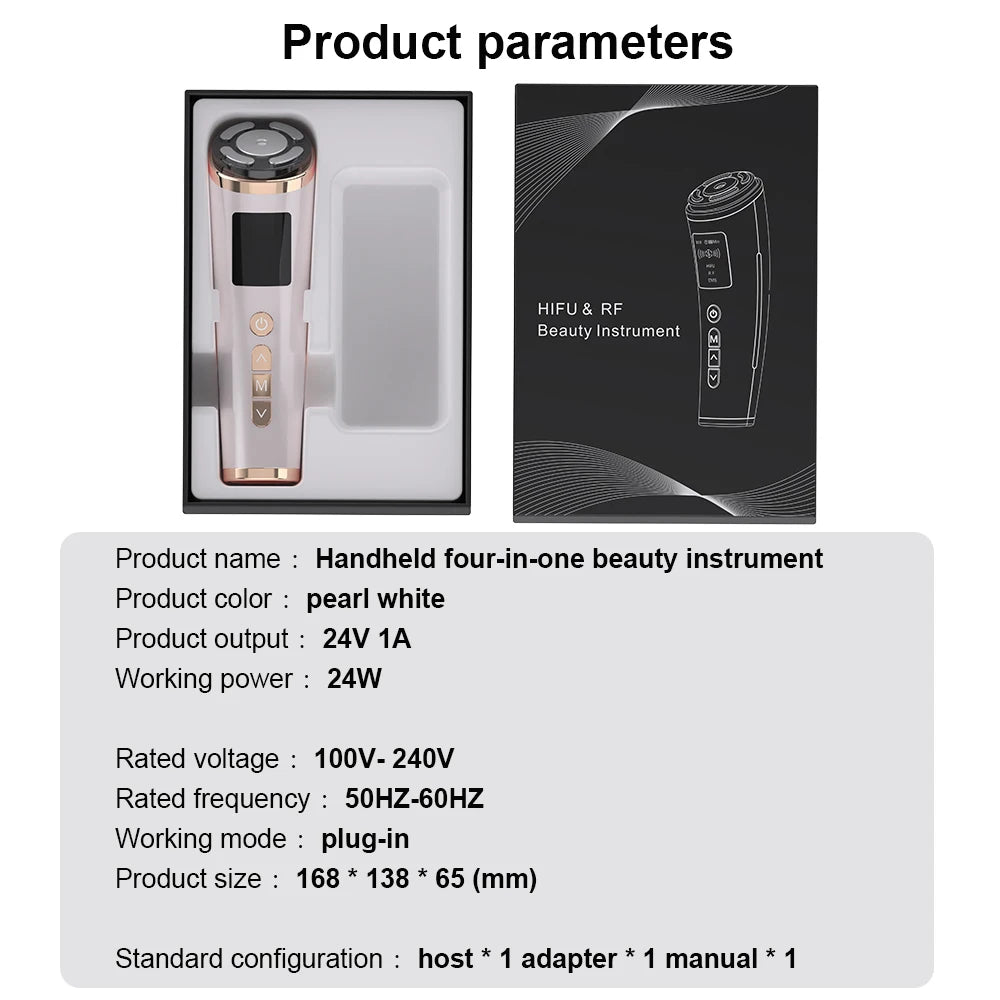 HIFU Face Lifting Machine – RF High Frequency EMS Anti-Aging Facial Massager