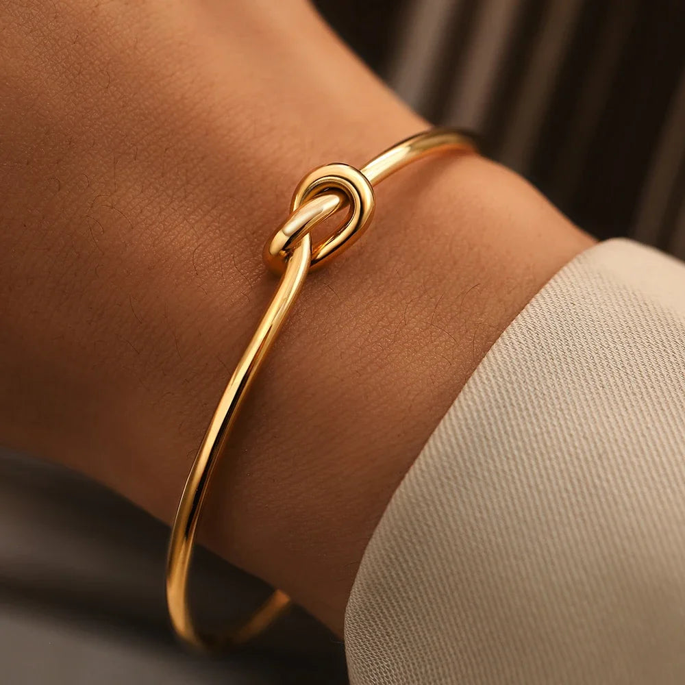 Vintage Woven Twist Stainless Steel Bracelets – Men's & Women's Goth Streetwear Jewelry