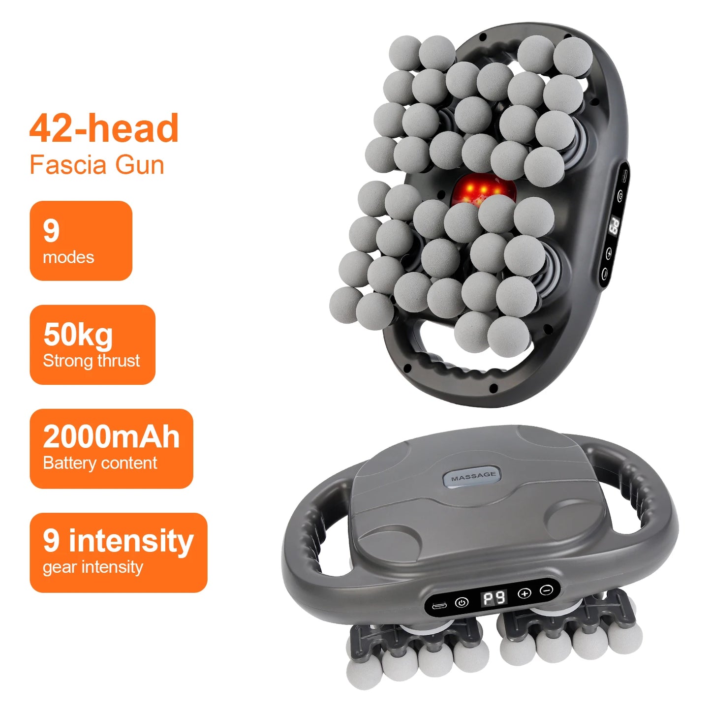 Fascia Gun – 42-Head High-Frequency Vibration Massage Gun | Full Body, Back, Waist, Neck & Shoulder Muscle Massager