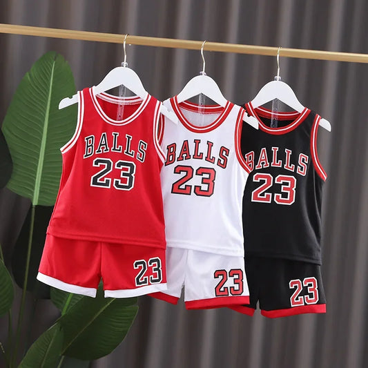 2025 Summer Baby Basketball Outfit – T-Shirt & Shorts Tracksuit for Boys & Girls (Ages 1-6)