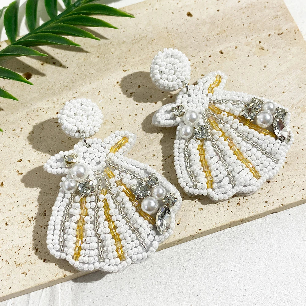 Bohemian Starfish Lobster Conch Earrings – Handmade Summer Beach Jewelry