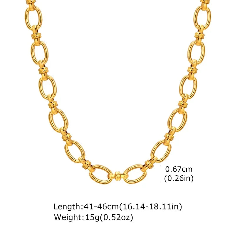 Chunky Gold Link Necklace – Thick Oval Chain Choker for Women