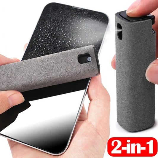 2-in-1 Screen Cleaner Spray Bottle with Microfiber Cloth – Cleaning Tool for Phone, Tablet, Laptop & PC