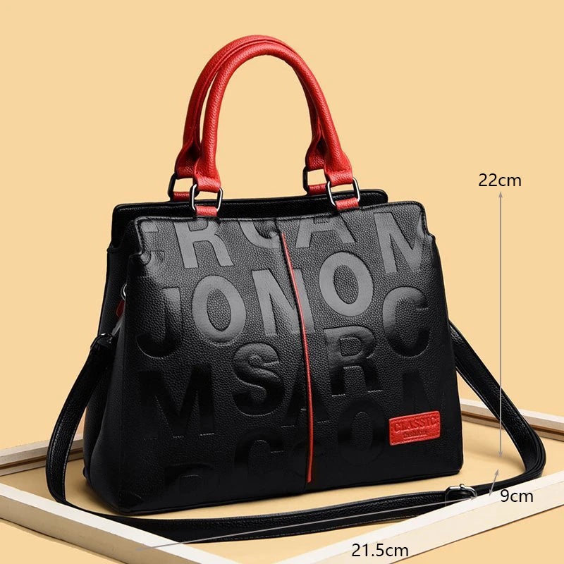 Luxury PU Leather Tote – Large Capacity Travel Shoulder Crossbody Bag for Women