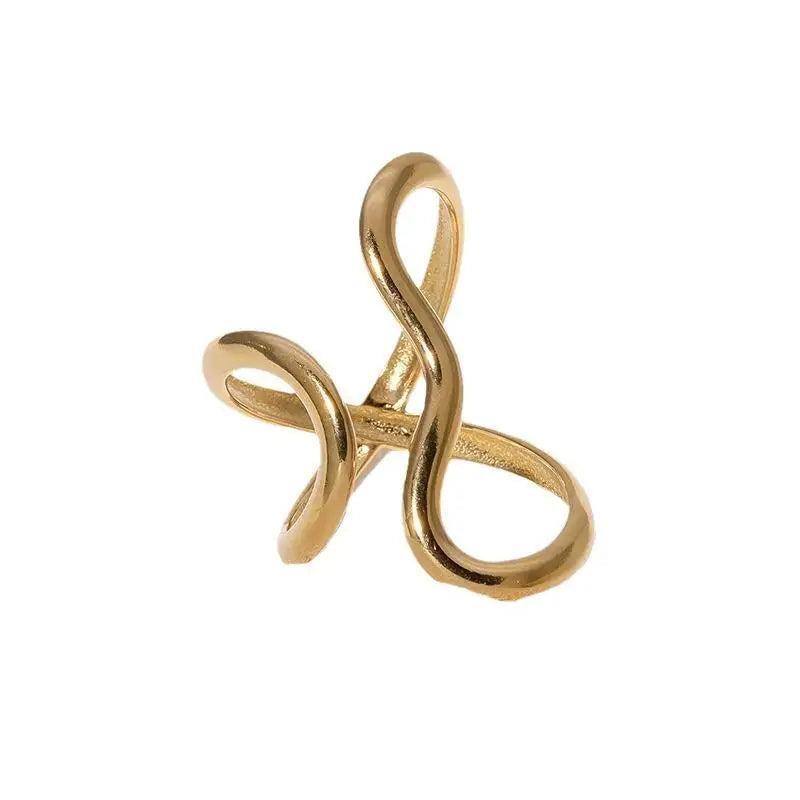 18K Gold Plated Open Ring – Waterproof Stainless Steel Women’s Jewelry