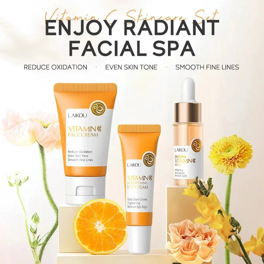 LAIKOU Vitamin C Skincare Set – Serum, Eye & Face Cream (3pcs)
