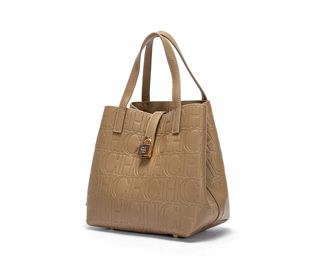CHCH Women’s Steel Embossed Handheld Tote Bag – Mother’s Shopping Bag