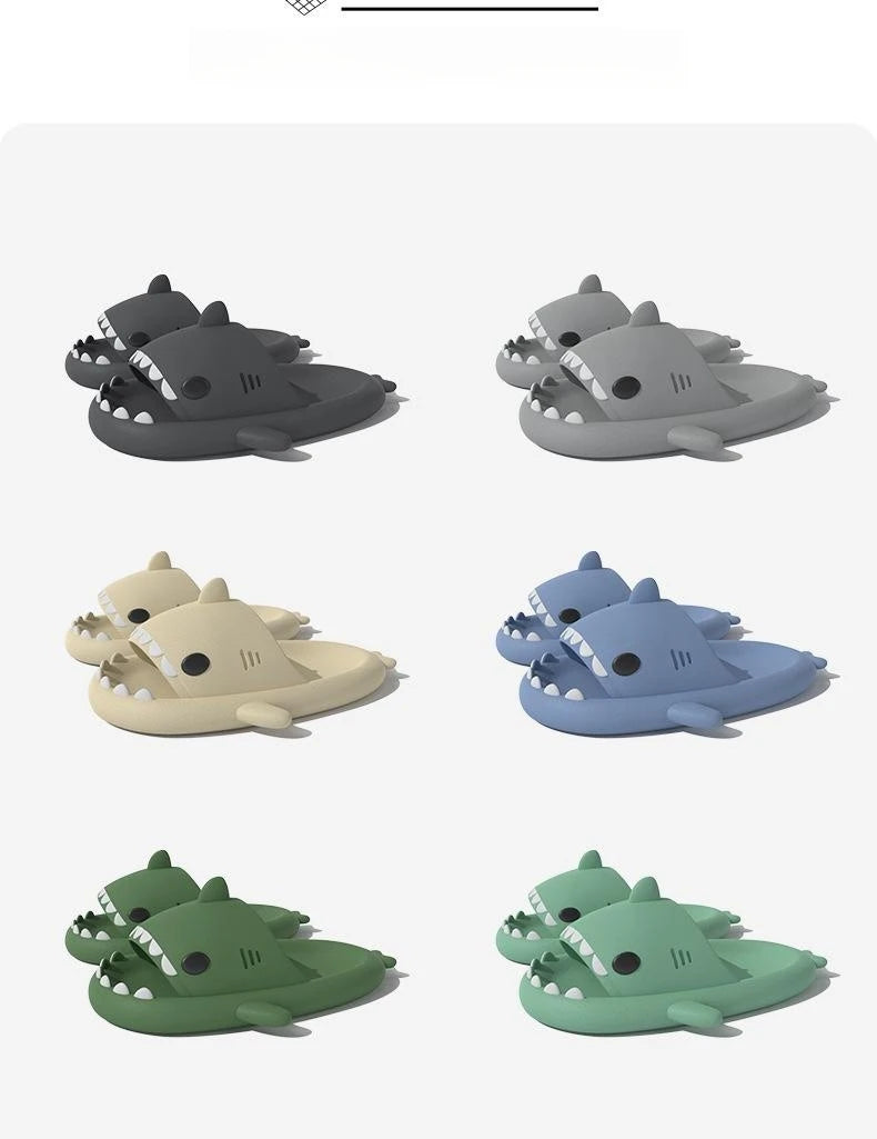 "Shark Slippers Women Men – EVA Soft Indoor Bathroom Slides, Summer Couple Sandals, Beach Flip Flops