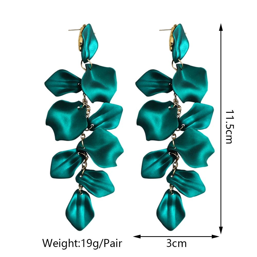 Multicolor Acrylic Petal Tassel Earrings – Luxury Women’s Wedding Jewelry