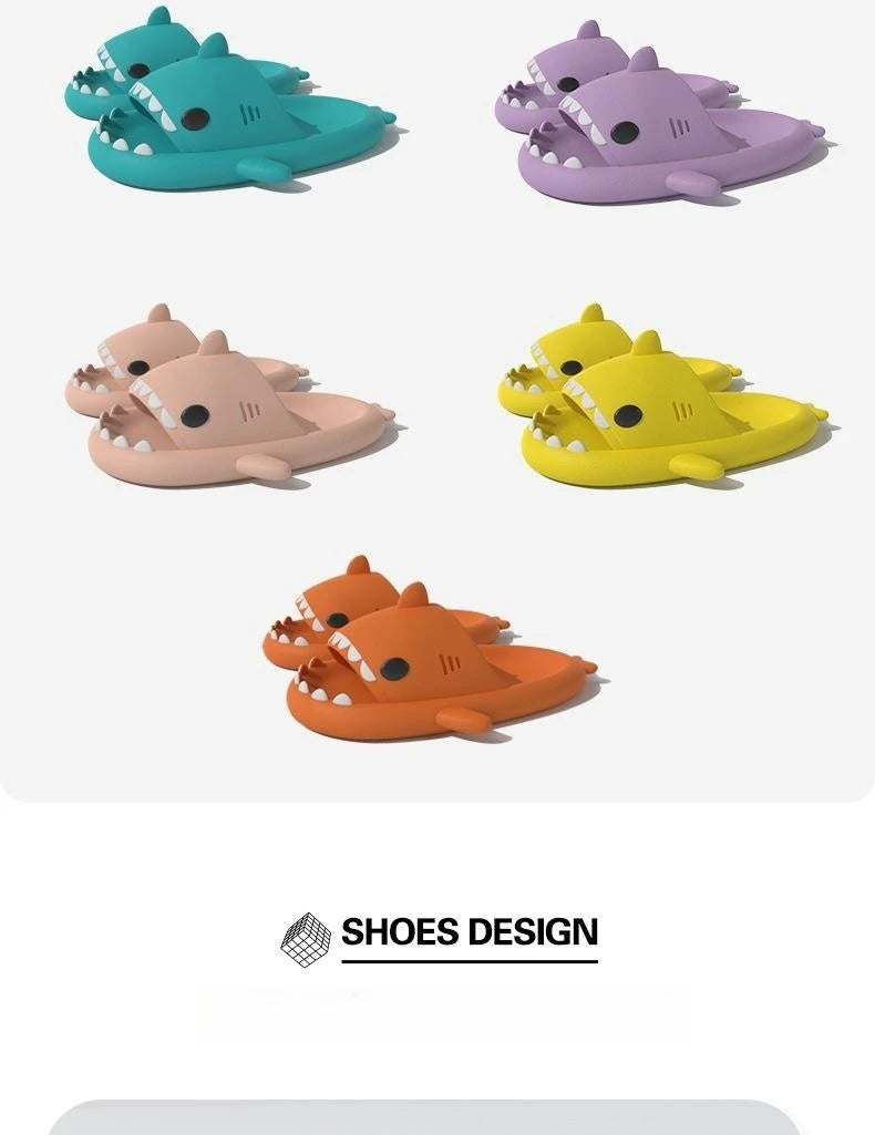 "Shark Slippers Women Men – EVA Soft Indoor Bathroom Slides, Summer Couple Sandals, Beach Flip Flops