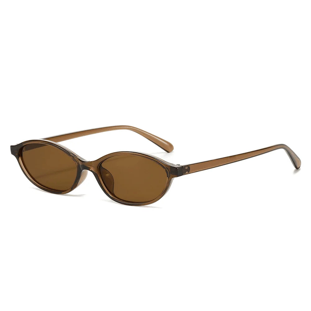 2025 Women’s Leopard Brown Sunglasses – Retro Oval Small Frame Fashion Eyewear