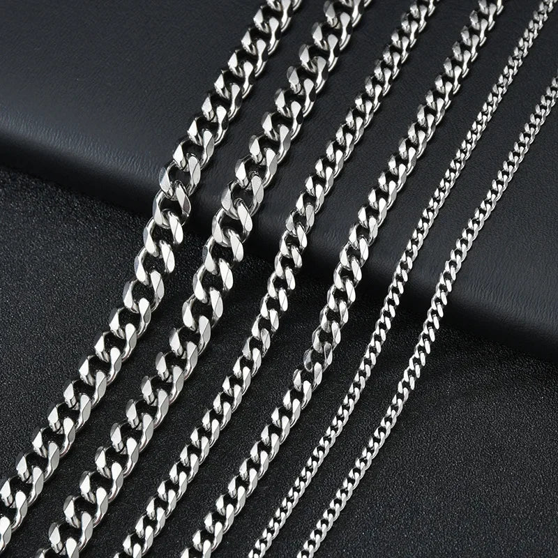 Stainless Steel Cuban Link Chain – Unisex Hip Hop Party Necklace