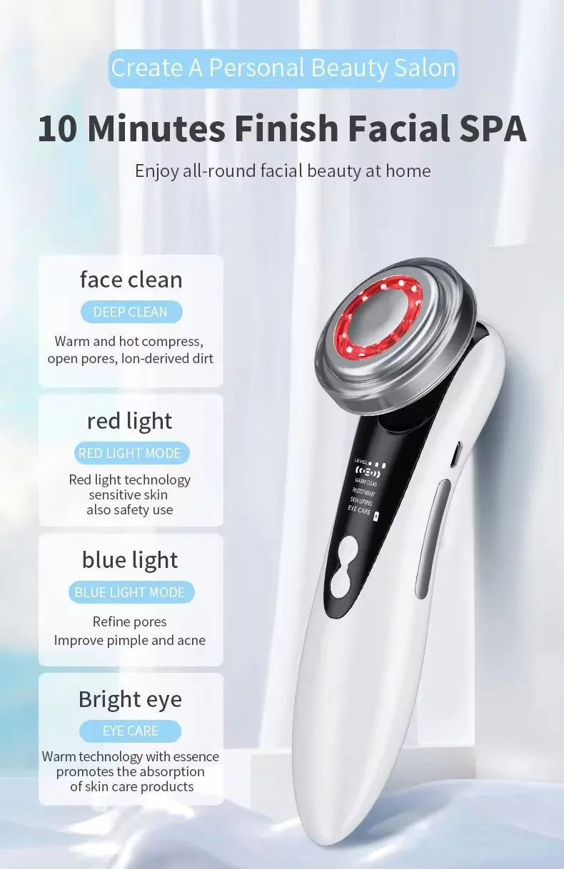 4 in 1 RF EMS Facial Massager Multifunction Skin Care Tools Face Beauty Device Double Chin Removal Face Firming Massager