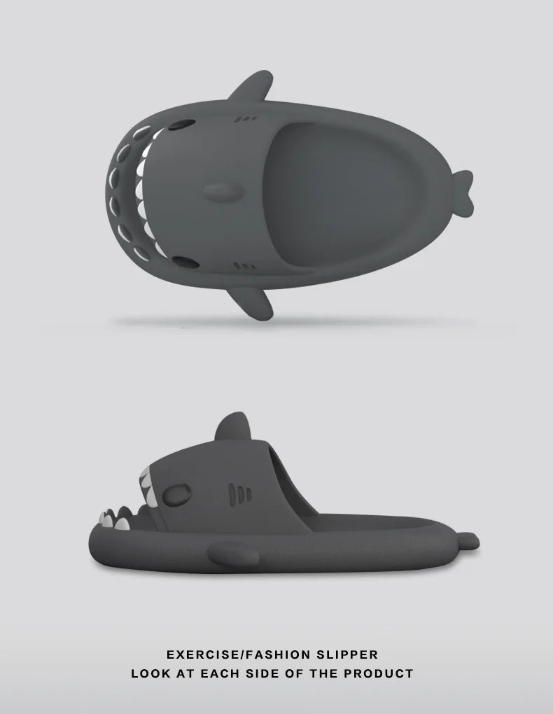 "Shark Slippers Women Men – EVA Soft Indoor Bathroom Slides, Summer Couple Sandals, Beach Flip Flops