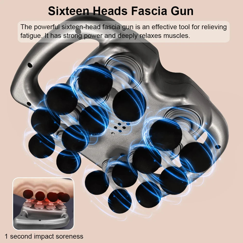 Fascia Muscle Massage Gun – 16-Speed High-Frequency Professional Massager for Neck, Shoulder, Back & Waist Muscle Relief