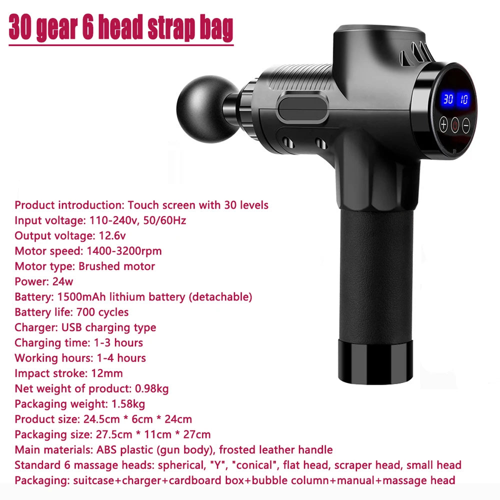 ChatGPT said:  Electric Fascia Massage Gun – Percussion Pistol for Deep Tissue Muscle Relaxation, Pain Relief & Fitness Recovery (Neck, Back & Body)