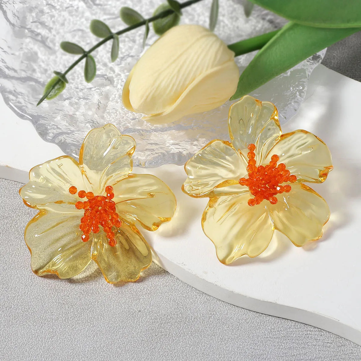 Colorful Resin Flower Earrings – Luxury Women’s Holiday Jewelry