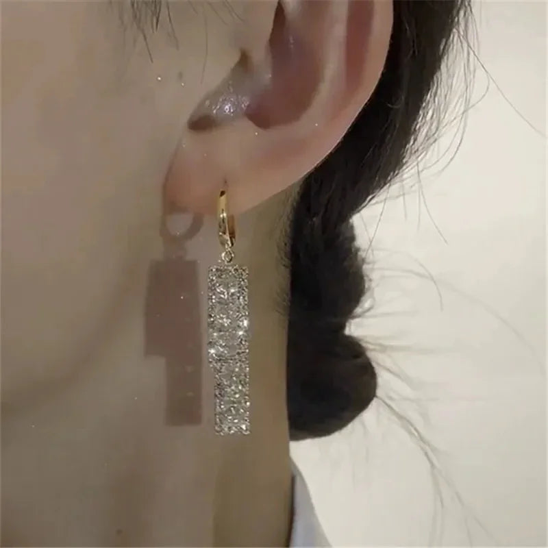 Rectangular Zircon Earrings – Elegant Women’s Wedding Jewelry