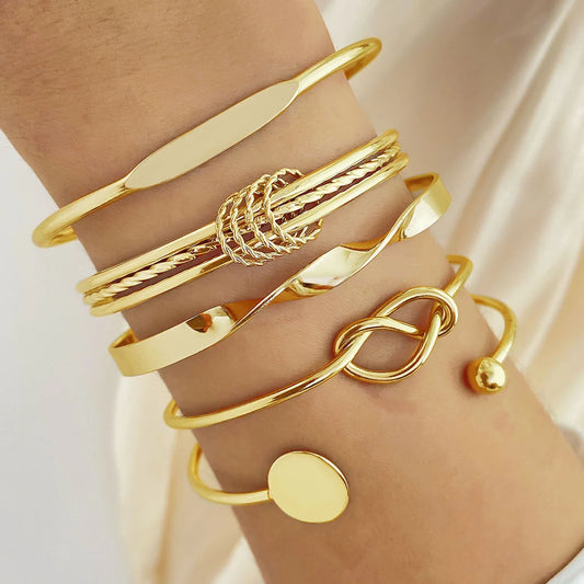 Punk Multilayer Twist Bracelets – Sparkling Adjustable Bangles for Women