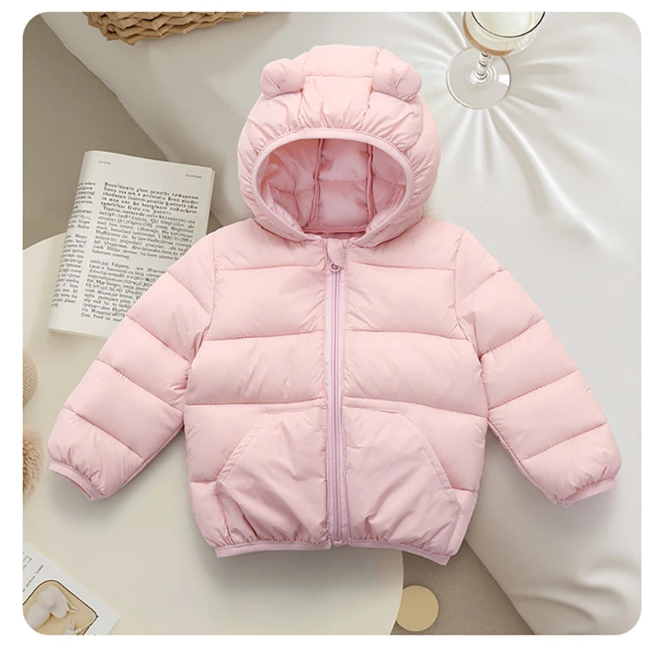 2025 Autumn Winter Kids Hooded Jacket – Warm Zipper Coat Parka for Boys & Girls