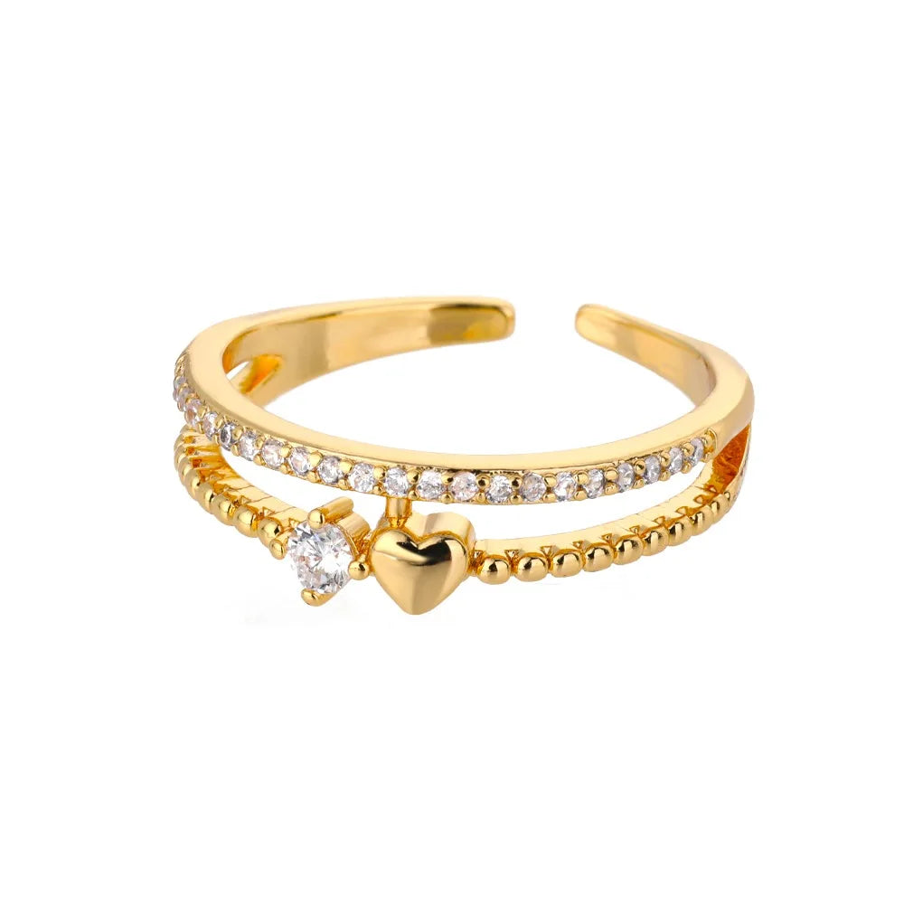 Zircon Little Heart Stainless Steel Ring – Minimalist Dainty Valentine’s Gift for Women