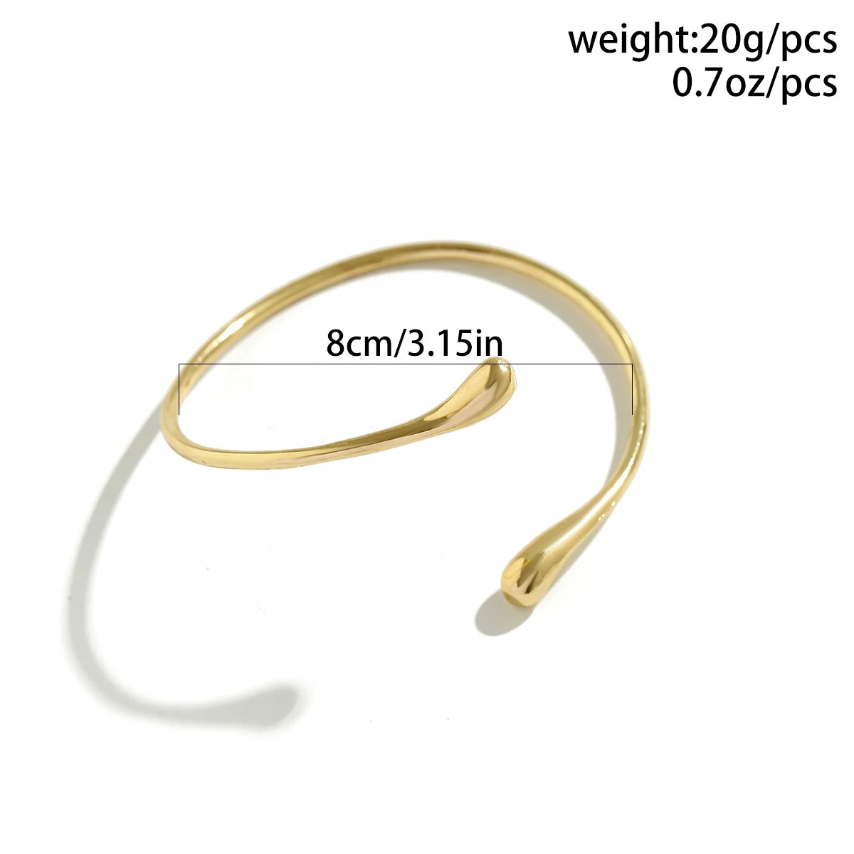 Vintage Water Drop Open Cuff Bangle – Geometric Arm Bracelet for Women 2025