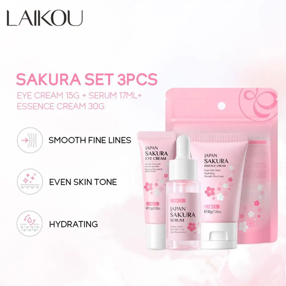 Sakura Skincare Gift Set – Cream, Toner, Serum & More (3/5pcs)