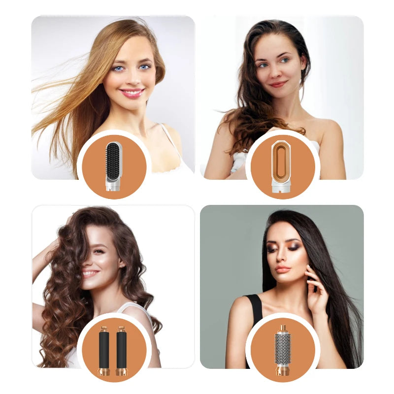 5-in-1 Professional Hair Dryer & Styling Tool – Blow Dryer, Straightener, Curler & Hot Comb