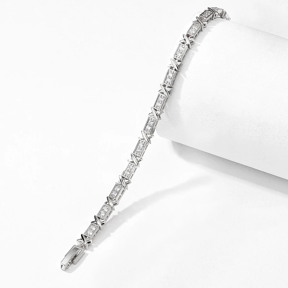X Cross Zirconia Bracelet – Luxury Unisex Wedding Jewelry