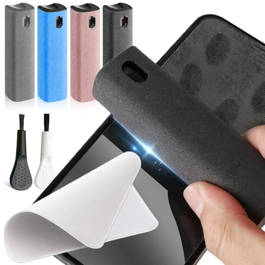 4-in-1 Screen Cleaner Spray Bottle with Microfiber Cloth – Portable Cleaning Tool for Phone, Tablet, Laptop & Glasses