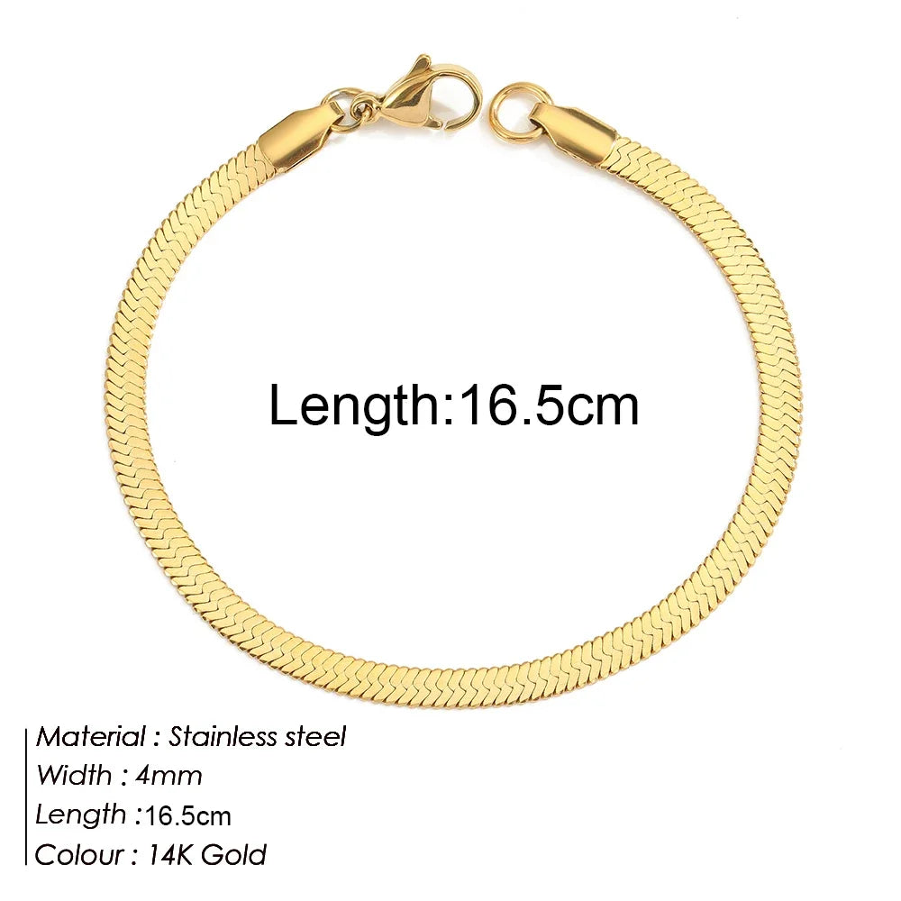 Gold Stainless Steel Twist Cuban Chain Bracelet – Women’s Jewelry Gift